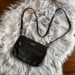 Black Leather PERLINA Crossbody Purse